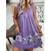 Ekouaer Nightgown for Women Tank Night Gown Sleeveless Sleep Shirt Button Night Shirt with Pockets Soft Sleep Dress(Floral Purple)