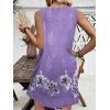 Ekouaer Nightgown for Women Tank Night Gown Sleeveless Sleep Shirt Button Night Shirt with Pockets Soft Sleep Dress(Floral Purple)