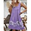 Ekouaer Nightgown for Women Tank Night Gown Sleeveless Sleep Shirt Button Night Shirt with Pockets Soft Sleep Dress(Floral Purple)