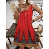 Ekouaer Nightgown for Women Tank Night Gown Sleeveless Sleep Shirt Button Night Shirt with Pockets Soft Sleep Dress(Floral Red)