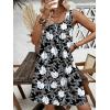 Ekouaer Nightgown for Women Tank Night Gown Sleeveless Sleep Shirt Button Night Shirt with Pockets Soft Sleep Dress(Flower Black)