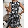 Ekouaer Nightgown for Women Tank Night Gown Sleeveless Sleep Shirt Button Night Shirt with Pockets Soft Sleep Dress(Flower Black)