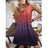 Ekouaer Nightgown for Women Tank Night Gown Sleeveless Sleep Shirt Button Night Shirt with Pockets Soft Sleep Dress(Gradient Red)