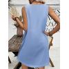 Ekouaer Nightgown for Women Tank Night Gown Sleeveless Sleep Shirt Button Night Shirt with Pockets Soft Sleep Dress(Light Blue)