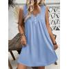 Ekouaer Nightgown for Women Tank Night Gown Sleeveless Sleep Shirt Button Night Shirt with Pockets Soft Sleep Dress(Light Blue)