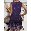 Ekouaer Nightgown for Women Tank Night Gown Sleeveless Sleep Shirt Button Night Shirt with Pockets Soft Sleep Dress(Print Purple)