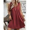 Ekouaer Nightgown for Women Tank Night Gown Sleeveless Sleep Shirt Button Night Shirt with Pockets Soft Sleep Dress(Wine Red)