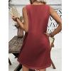 Ekouaer Nightgown for Women Tank Night Gown Sleeveless Sleep Shirt Button Night Shirt with Pockets Soft Sleep Dress(Wine Red)