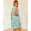 Ekouaer Nightgowns for Women Button Down Sleep Shirts Tank Sleeveless Nightshirt Soft Sleepwear with Pockets(Green Floral)