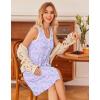 Ekouaer Nightgowns for Women Button Down Sleep Shirts Tank Sleeveless Nightshirt Soft Sleepwear with Pockets(Purple Daisy)