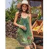 Ekouaer Nightgowns for Women Spaghetti Strap Sleepwear Sleeveless Sleep Dress with Pockets(Floral Green)