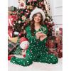 Ekouaer Pajama for Womens Set Ploar Fleece Long Sleeve Lounge Sets Fall Pjs V Neck Comfy Sleepwear with Pockets(Green Christmas Hat)