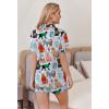 Ekouaer Pajamas for Women Set 2 Piece Soft Button Up Pjs Short Sleeve Summer Lounge Sets Comfy Sleepwear(Blue Cat Print)