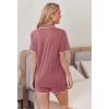 Ekouaer Pajamas for Women Set 2 Piece Soft Button Up Pjs Short Sleeve Summer Lounge Sets Comfy Sleepwear(Dusty Mauve)