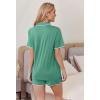 Ekouaer Pajamas for Women Set 2 Piece Soft Button Up Pjs Short Sleeve Summer Lounge Sets Comfy Sleepwear(Green Gray)