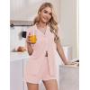 Ekouaer Pajamas for Women Set 2 Piece Soft Button Up Pjs Short Sleeve Summer Lounge Sets Comfy Sleepwear(Pink)
