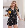 Ekouaer Pajamas for Women Set 2 Piece Soft Button Up Pjs Short Sleeve Summer Lounge Sets Comfy Sleepwear(Pink Cherry)
