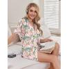 Ekouaer Pajamas for Women Set 2 Piece Soft Button Up Pjs Short Sleeve Summer Lounge Sets Comfy Sleepwear(Tropical Print)