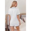 Ekouaer Pajamas for Women Set 2 Piece Soft Button Up Pjs Short Sleeve Summer Lounge Sets Comfy Sleepwear(White)