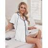 Ekouaer Pajamas for Women Set 2 Piece Soft Button Up Pjs Short Sleeve Summer Lounge Sets Comfy Sleepwear(White)