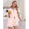 Ekouaer Pajamas for Women Set 2 Piece Soft Button Up Pjs Short Sleeve Summer Lounge Sets Comfy Sleepwear(White Heart)