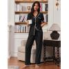 Ekouaer Pajamas for Women Set Button Up Soft Pjs Short Sleeve 2 Piece Lounge Sets Comfy Sleepwear(Black)