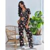 Ekouaer Pajamas for Women Set Button Up Soft Pjs Short Sleeve 2 Piece Lounge Sets Comfy Sleepwear(Black With Pink Hearts)