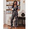 Ekouaer Pajamas for Women Set Button Up Soft Pjs Short Sleeve 2 Piece Lounge Sets Comfy Sleepwear(Black With Pink Hearts)