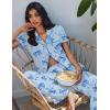 Ekouaer Pajamas for Women Set Button Up Soft Pjs Short Sleeve 2 Piece Lounge Sets Comfy Sleepwear(Blue Bow Tie)