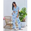 Ekouaer Pajamas for Women Set Button Up Soft Pjs Short Sleeve 2 Piece Lounge Sets Comfy Sleepwear(Blue Bow Tie)