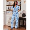 Ekouaer Pajamas for Women Set Button Up Soft Pjs Short Sleeve 2 Piece Lounge Sets Comfy Sleepwear(Blue Bow Tie)
