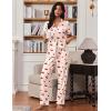 Ekouaer Pajamas for Women Set Button Up Soft Pjs Short Sleeve 2 Piece Lounge Sets Comfy Sleepwear(Cherry Teddy Bear)