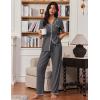 Ekouaer Pajamas for Women Set Button Up Soft Pjs Short Sleeve 2 Piece Lounge Sets Comfy Sleepwear(Deep Grey)