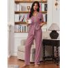 Ekouaer Pajamas for Women Set Button Up Soft Pjs Short Sleeve 2 Piece Lounge Sets Comfy Sleepwear(Dusty Mauve)