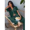 Ekouaer Pajamas for Women Set Button Up Soft Pjs Short Sleeve 2 Piece Lounge Sets Comfy Sleepwear(Green)