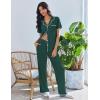 Ekouaer Pajamas for Women Set Button Up Soft Pjs Short Sleeve 2 Piece Lounge Sets Comfy Sleepwear(Green)