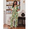Ekouaer Pajamas for Women Set Button Up Soft Pjs Short Sleeve 2 Piece Lounge Sets Comfy Sleepwear(Green Cat Print)