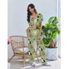 Ekouaer Pajamas for Women Set Button Up Soft Pjs Short Sleeve 2 Piece Lounge Sets Comfy Sleepwear(Green Cat Print)