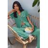 Ekouaer Pajamas for Women Set Button Up Soft Pjs Short Sleeve 2 Piece Lounge Sets Comfy Sleepwear(Green Gray)