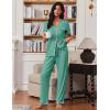 Ekouaer Pajamas for Women Set Button Up Soft Pjs Short Sleeve 2 Piece Lounge Sets Comfy Sleepwear(Green Gray)