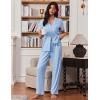 Ekouaer Pajamas for Women Set Button Up Soft Pjs Short Sleeve 2 Piece Lounge Sets Comfy Sleepwear(Light Blue)