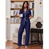 Ekouaer Pajamas for Women Set Button Up Soft Pjs Short Sleeve 2 Piece Lounge Sets Comfy Sleepwear(Navy Blue)