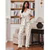 Ekouaer Pajamas for Women Set Button Up Soft Pjs Short Sleeve 2 Piece Lounge Sets Comfy Sleepwear(Paris Teddy)