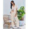 Ekouaer Pajamas for Women Set Button Up Soft Pjs Short Sleeve 2 Piece Lounge Sets Comfy Sleepwear(Paris Teddy)