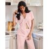 Ekouaer Pajamas for Women Set Button Up Soft Pjs Short Sleeve 2 Piece Lounge Sets Comfy Sleepwear(Pink)