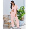 Ekouaer Pajamas for Women Set Button Up Soft Pjs Short Sleeve 2 Piece Lounge Sets Comfy Sleepwear(Pink)