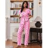 Ekouaer Pajamas for Women Set Button Up Soft Pjs Short Sleeve 2 Piece Lounge Sets Comfy Sleepwear(Pink Bow Tie)