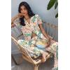 Ekouaer Pajamas for Women Set Button Up Soft Pjs Short Sleeve 2 Piece Lounge Sets Comfy Sleepwear(Tropical Print)