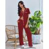 Ekouaer Pajamas for Women Set Button Up Soft Pjs Short Sleeve 2 Piece Lounge Sets Comfy Sleepwear(Wine Red)