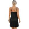 Ekouaer Women’s Nightgown Sleeveless Lace Chemise Sleepwear Ribbed Knit Night Dress(Black)